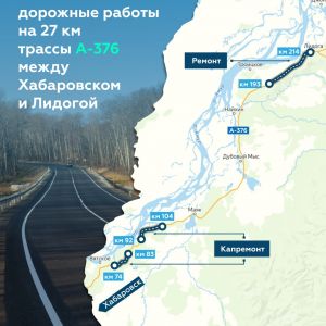 Обновили ещё 27 км федеральной дороги А-376 в Хабаровском крае   Завершили работы на 43 км трассы в Хабаровском и Нанайском м...