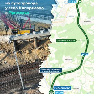В июне закончим строительство путепровода над Транссибом в Приморье  Его возводим в рамках реконструкции участка на А-370 «Ус...