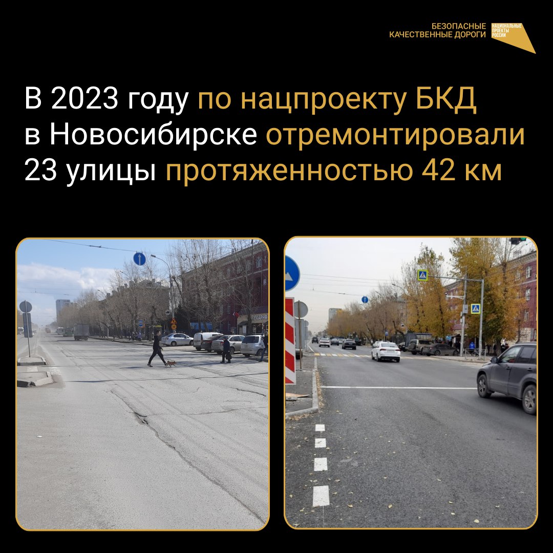 В 2023 году в Новосибирске отремонтировали 43 улицы. Правительство Новосибирской области и министерство транспорта и дорожног...