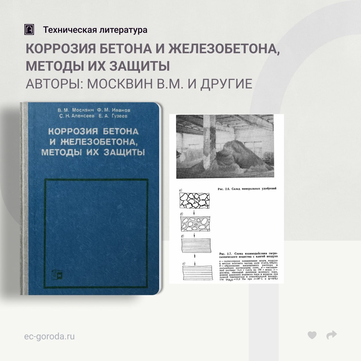 Коррозия бетона и железобетона, методы их защитыАвторы: Москвин В.М., Иванов Ф.М., Алексеев С.Н., Гузеев Е.А.Рассмотрен широк...