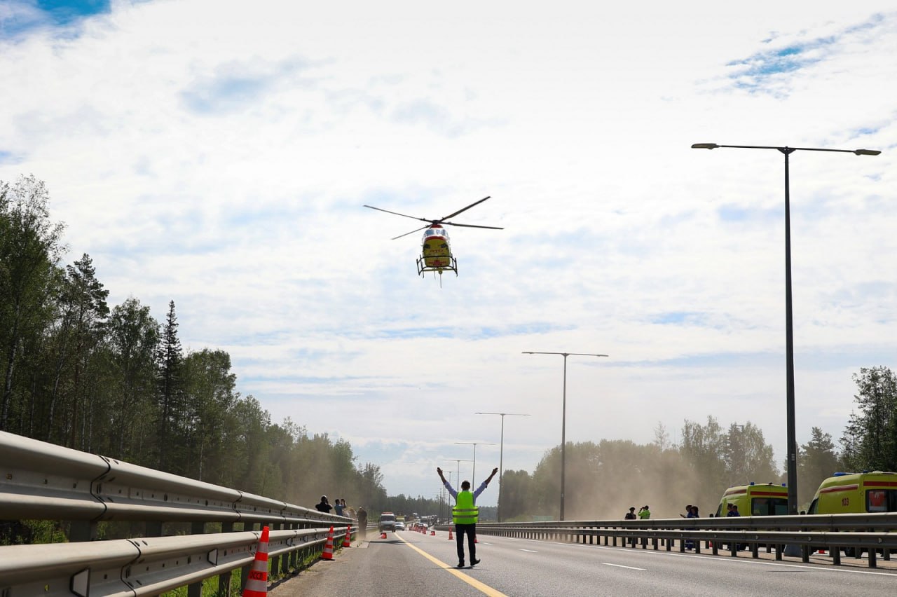 На М-11«Нева» провели учения по ликвидации последствий ДТП с привлечением авиацииСпециалисты Санкт-Петербургского филиала Гос...