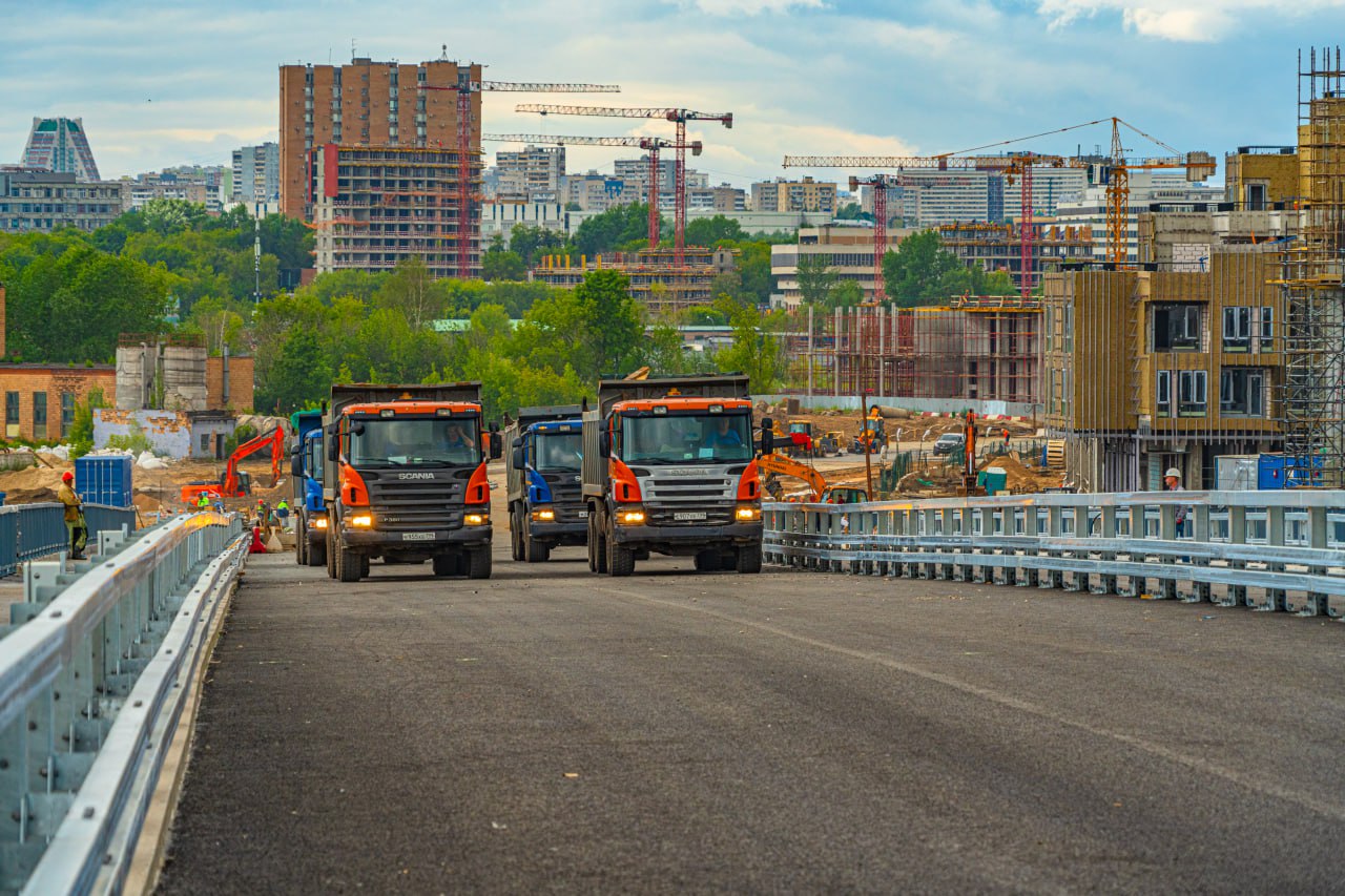 Фото дня: ход строительства моста через затон НовинкиФото: АО «Мосинжпроект»