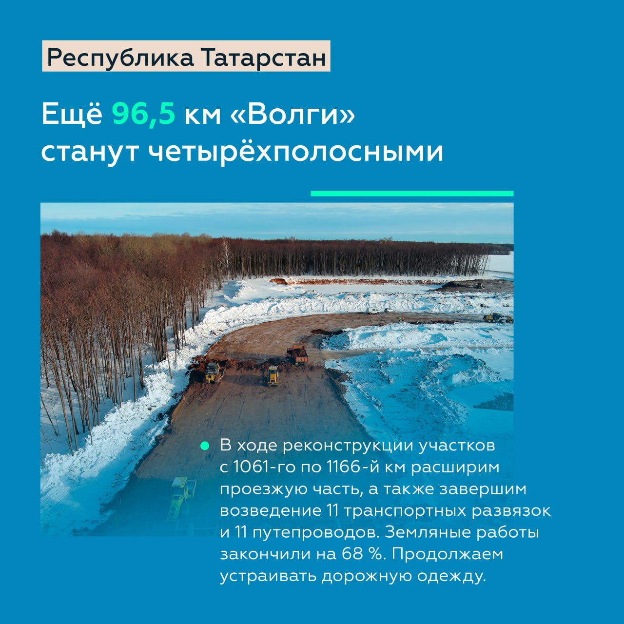 Модернизируем более 240 км в рамках развития скоростного маршрута Казань – Екатеринбург на трассе М-7 «Волга» в ПоволжьеРоман...