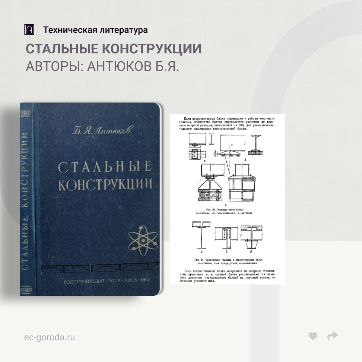 Стальные конструкцииАвтор: Антюков Б.Я.В учебнике изложены основные сведения по расчету и конструированию стальных балок, кол...