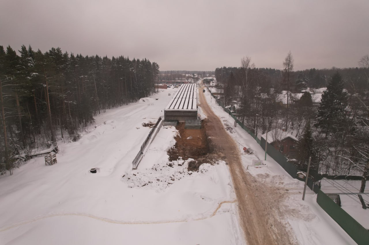 Строительство путепровода в Аникеевке. Фотогалерея, февраль 2024 г.