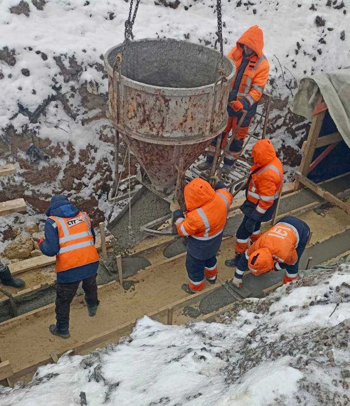 Строительство путепровода в Опалихе. Фотогалерея, февраль 2024 г.