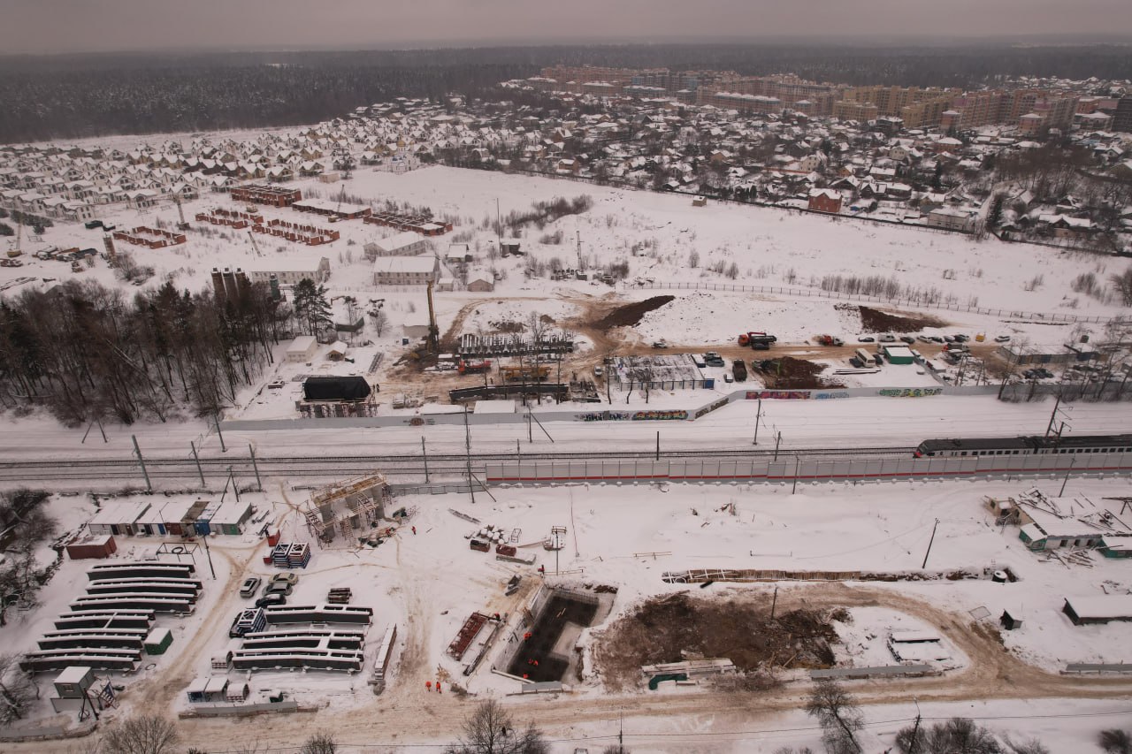 Строительство путепровода в Опалихе. Фотогалерея, февраль 2024 г.