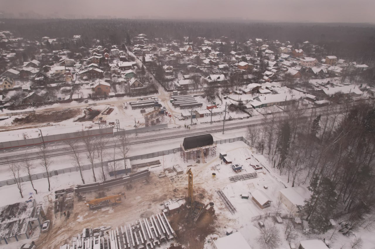 Строительство путепровода в Опалихе. Фотогалерея, февраль 2024 г.