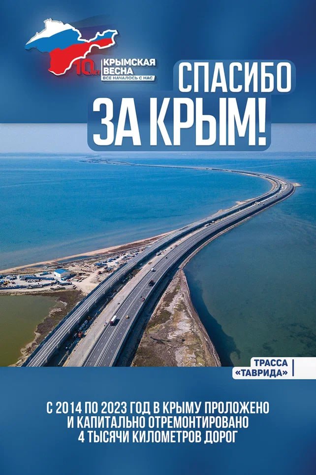 С 2014 по 2023 год в Крыму проложено и капитально отремонтировано 4 тысячи километров дорог