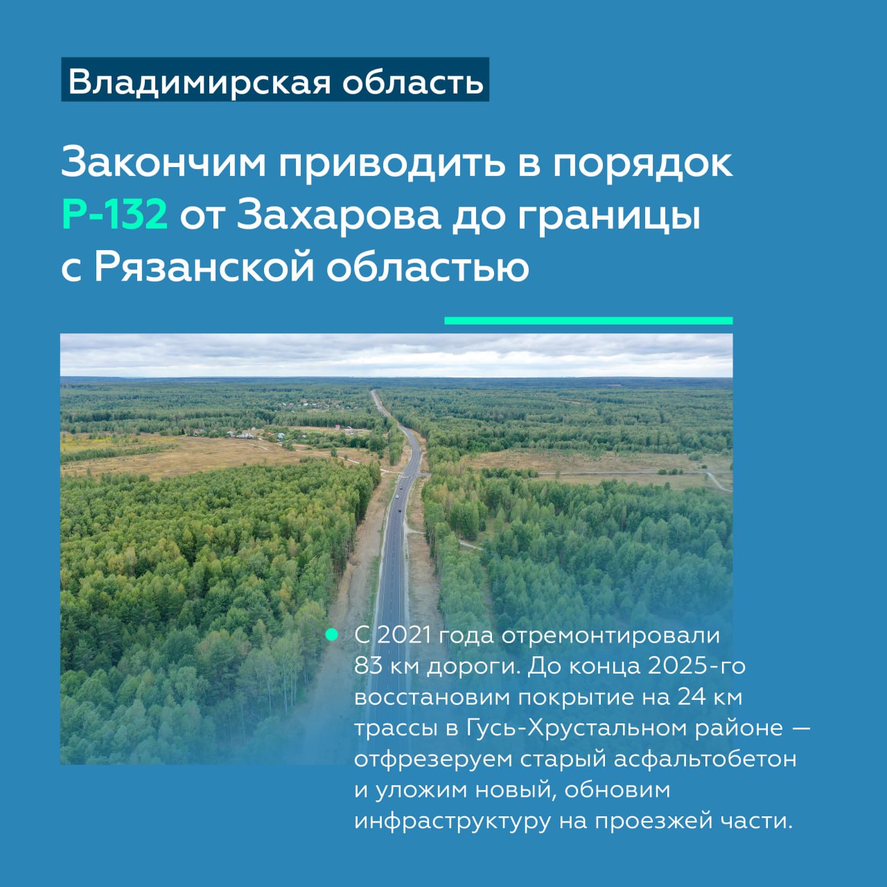 Модернизируем трассу Р-132 «Золотое кольцо» во Владимирской областиХод работ на федеральных трассах региона и реализацию нацп...