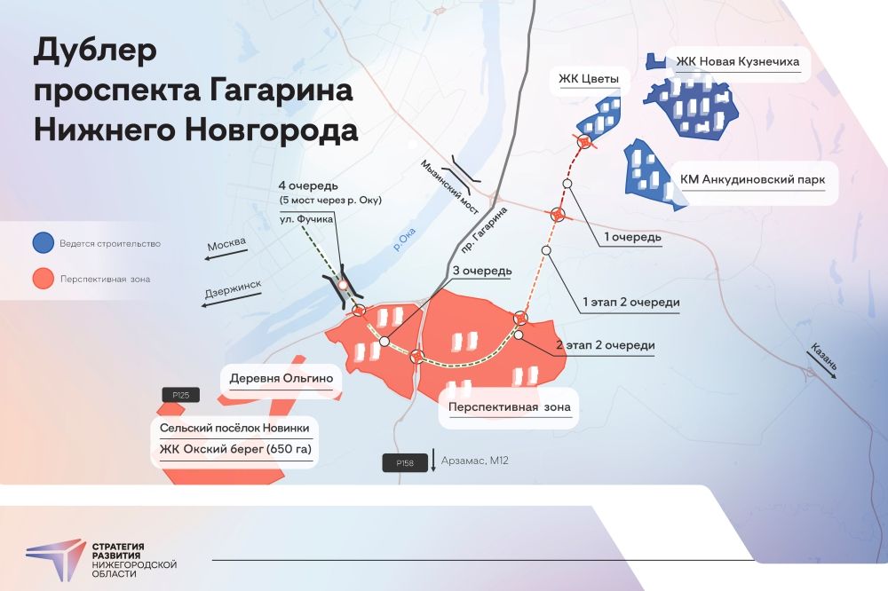 Холдинг "Автобан" построит в Нижнем Новгороде дублер проспекта Гагарина. Строительство будет проходить в три очереди, общая д...