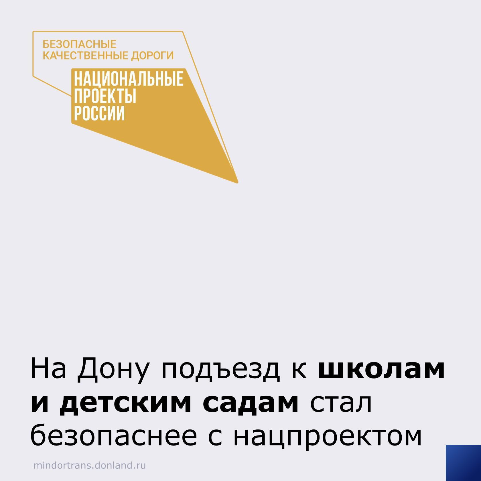 В Ростовской области по нацпроекту «Безопасные качественные дороги» приведут к нормативу 30 участков автодорог, ведущих к дет...