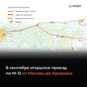 Трасса М-12 на участке Москва — Арзамас в цифрах. 
