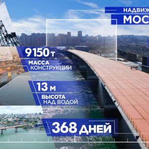Как строится мост в Новосибирске. Надвижка  Факты: Надвижка пролётного строения осуществлялась со средней скоростью 3 метра в...