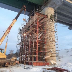 Ремонт моста через реку Сухону в Вологодской облас...