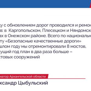 В 2023 году на региональной сети дорог Архангельской области отремонтировано 19 участков общей протяженностью 200 километров...