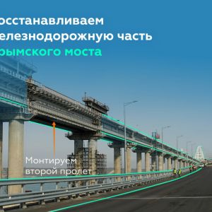 Начали финальный монтаж второго пролета ж/д части Крымского моста  Более 200 тонн металлоконструкций собрали на стапельной пл...