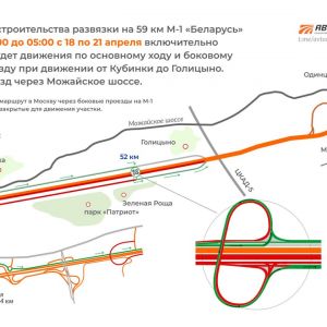 В этом году на 59-м км трассы М-1 рядом с парком «Патриот» откроют движение по новой развязке. Для ее строительства изменит...